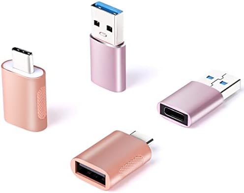 Wyssay [4 חבילות USB C ל- USB מתאם ו- USB ל- USB C מתאם [מעטפת אלומיניום] לאייפון/PC/Samsung/AirPods/iPad/מחשב